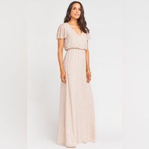 Show Me Your MuMu Michelle Flutter Maxi Dress in Show Me The Ring Beaded